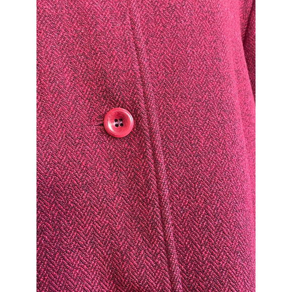 Pendelton Women's 100% Virgin Wool Coat Red and Black Herringbone Pattern Sz 14 - Picture 8 of 8